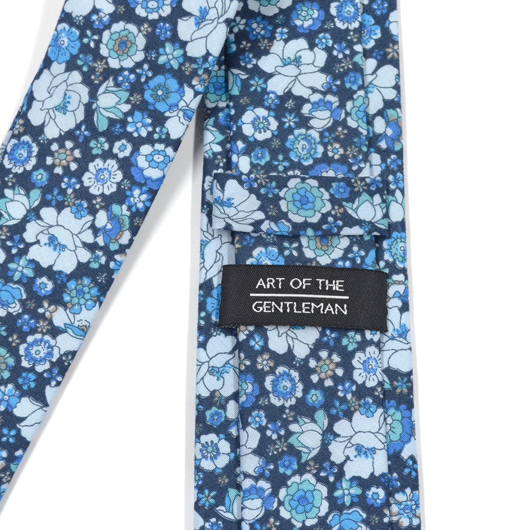 Floral Navy Blooms Tie