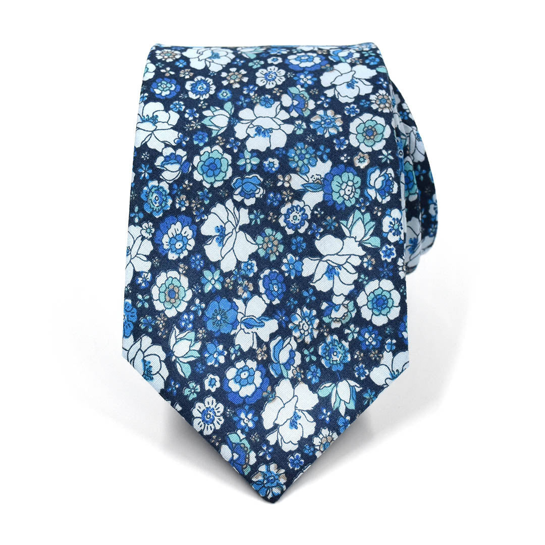 Floral Navy Blooms Tie