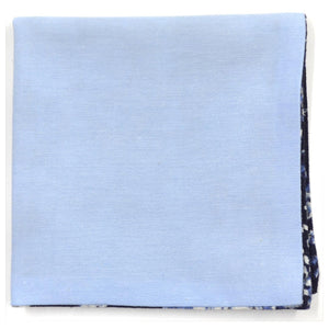 Floral Navy Denim Reversible Pocket Square