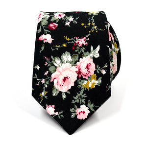 Floral Obsidian Tie