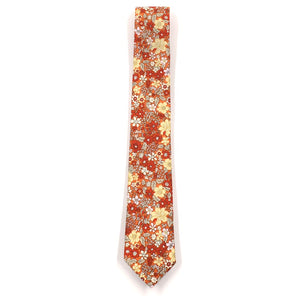 Floral Orange Blooms Tie