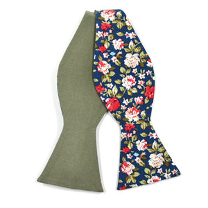 Floral Riley Reid Linen Self Tie Bow Tie