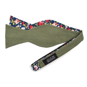 Floral Riley Reid Linen Self Tie Bow Tie