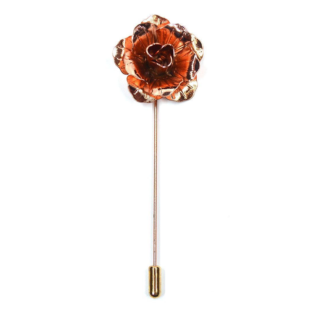 Lapel Pin - Floral Rose Gold display picture 3