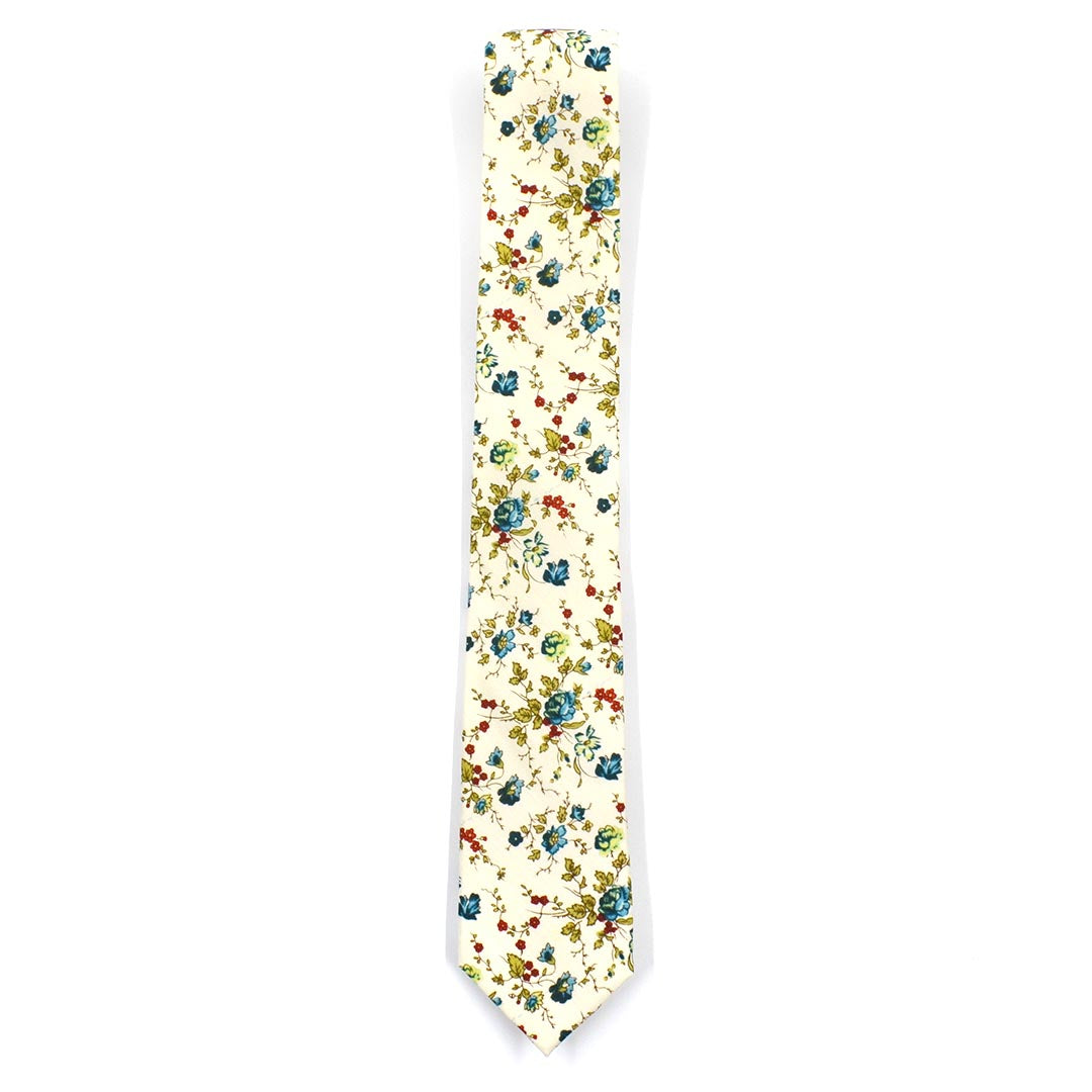Floral Sage Cream Tie