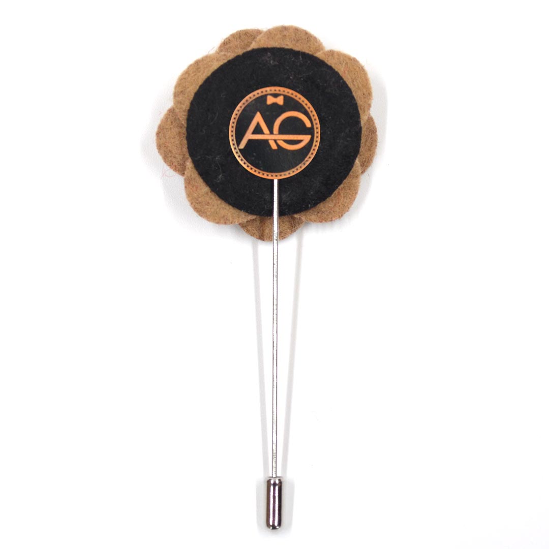 Lapel Pin - Floral Taupe