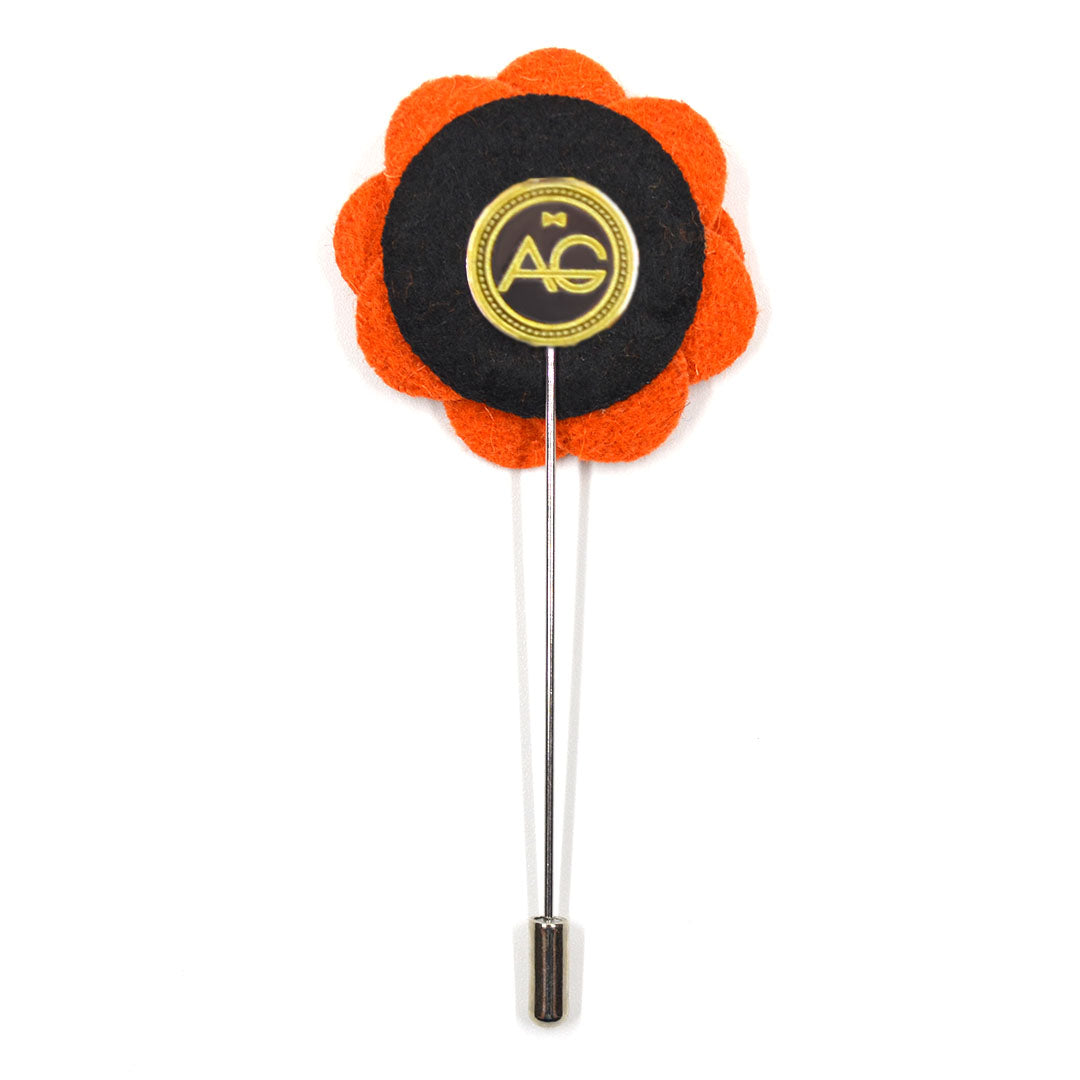 Lapel Pin - Floral Terracotta