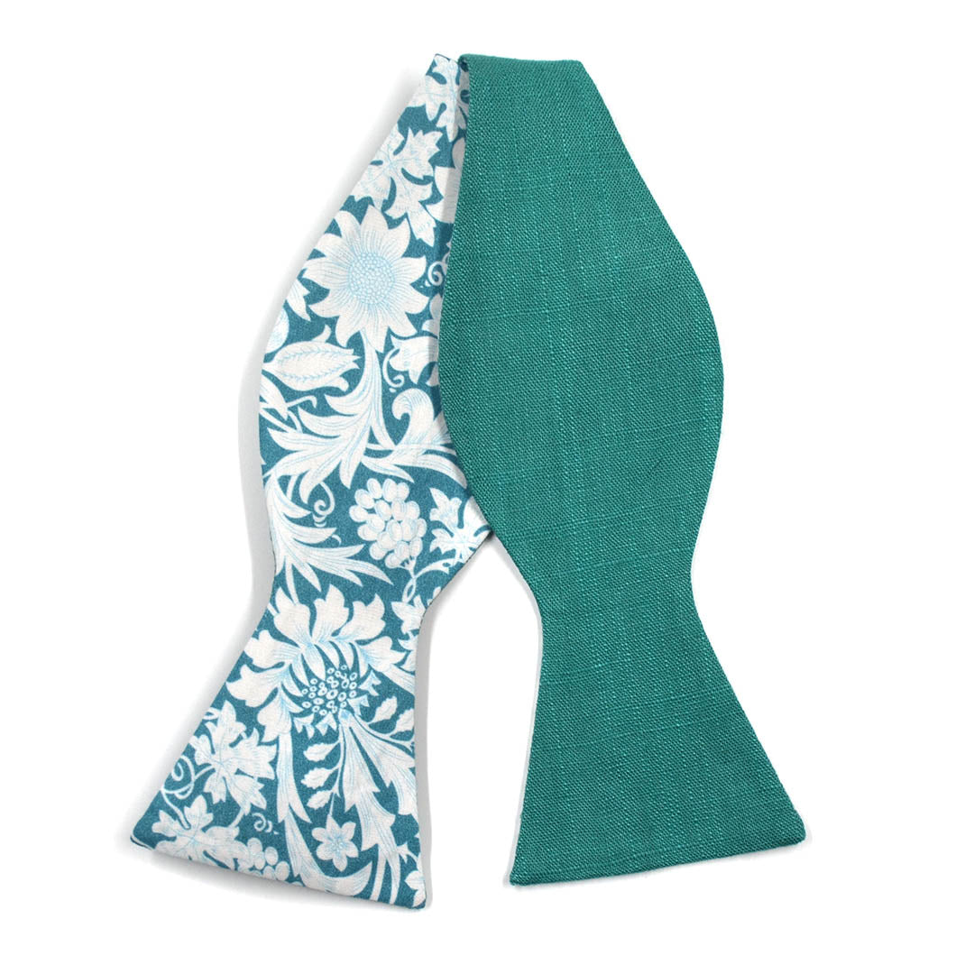 Floral Tiffany Linen Self Tie Bow Tie