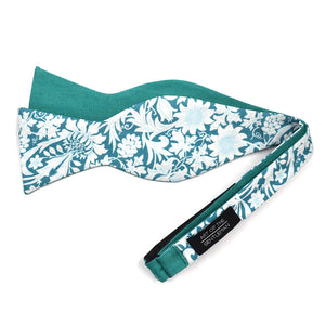 Floral Tiffany Linen Self Tie Bow Tie