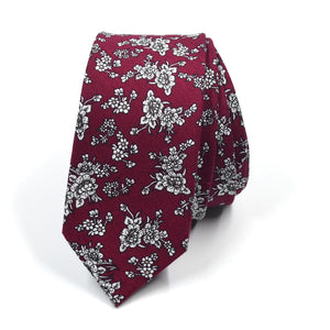 Floral Burgundy Tie