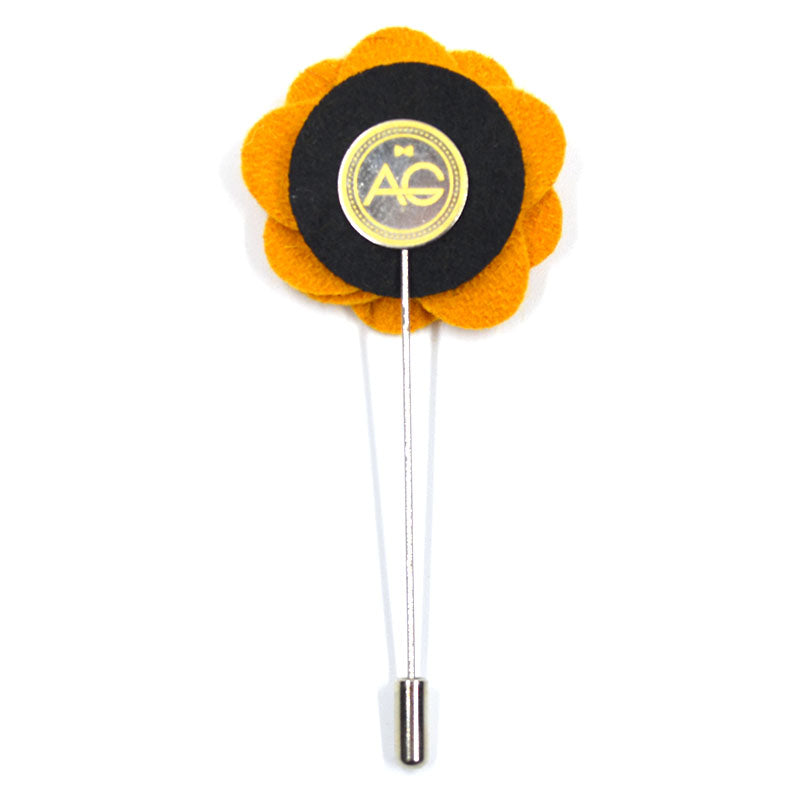 Lapel Pin - Floral Camel