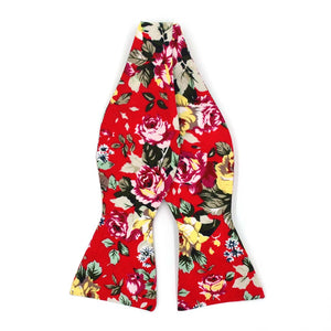 Floral Cherry Self Tie Bow Tie