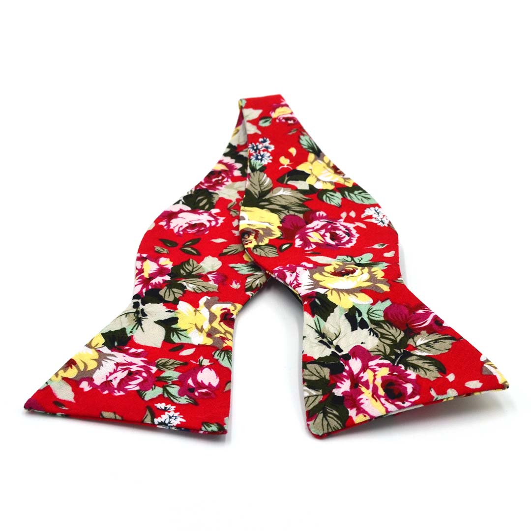 Floral Cherry Self Tie Bow Tie