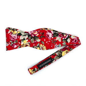 Floral Cherry Self Tie Bow Tie