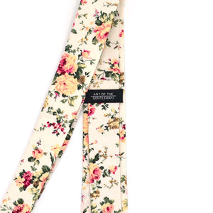 Floral Cream Tie Set