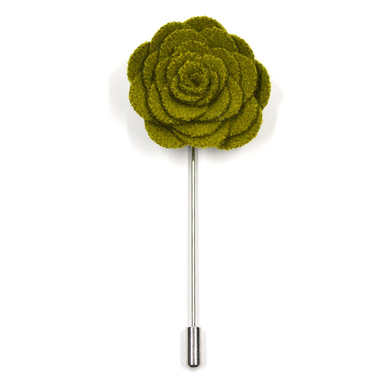 Lapel Pin - Floral Forest Green
