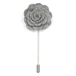 Lapel Pin - Floral Grey