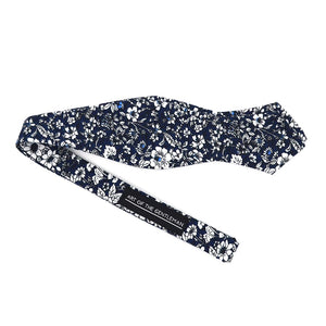 Floral Indigo Self Tie Bow Tie