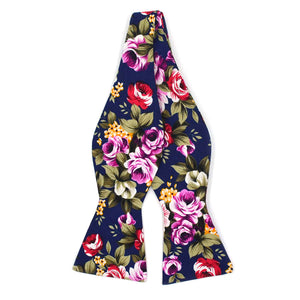 Floral Indigo Rose Self Tie Bow Tie