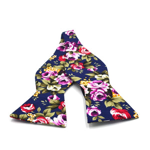 Floral Indigo Rose Self Tie Bow Tie