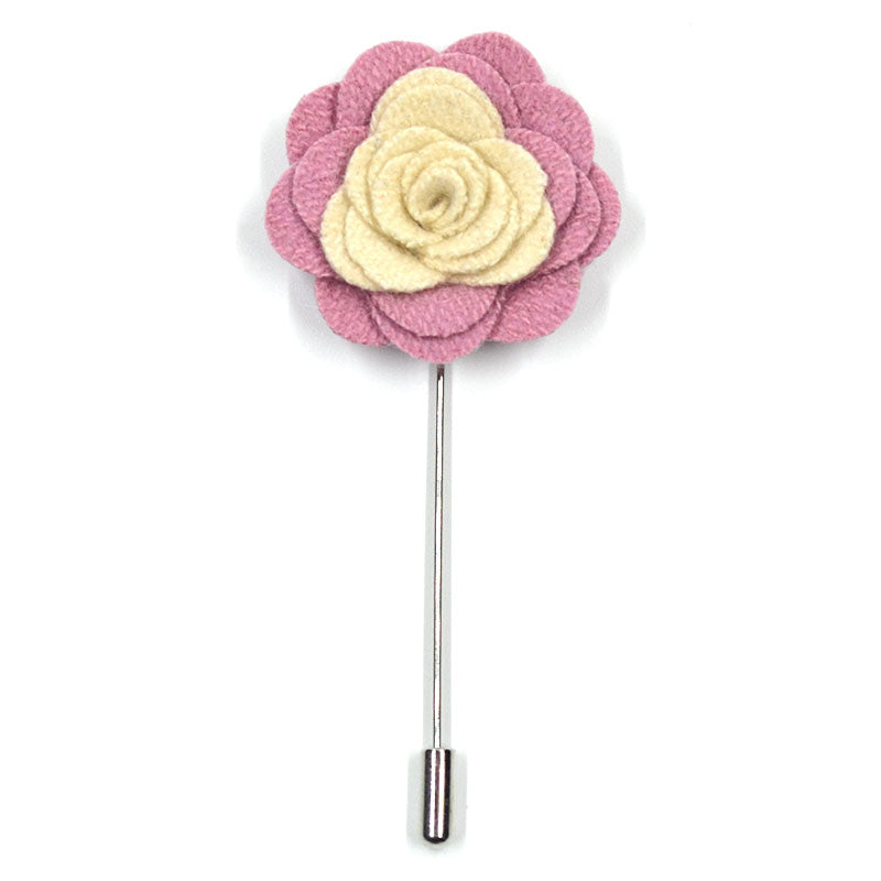 Lapel Pin - Floral Ivory Blush