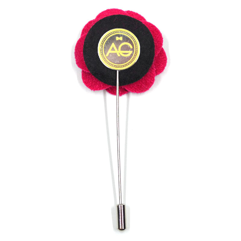 Lapel Pin - Floral Magenta Bubble Gum