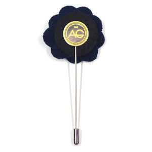 Lapel Pin - Floral Navy