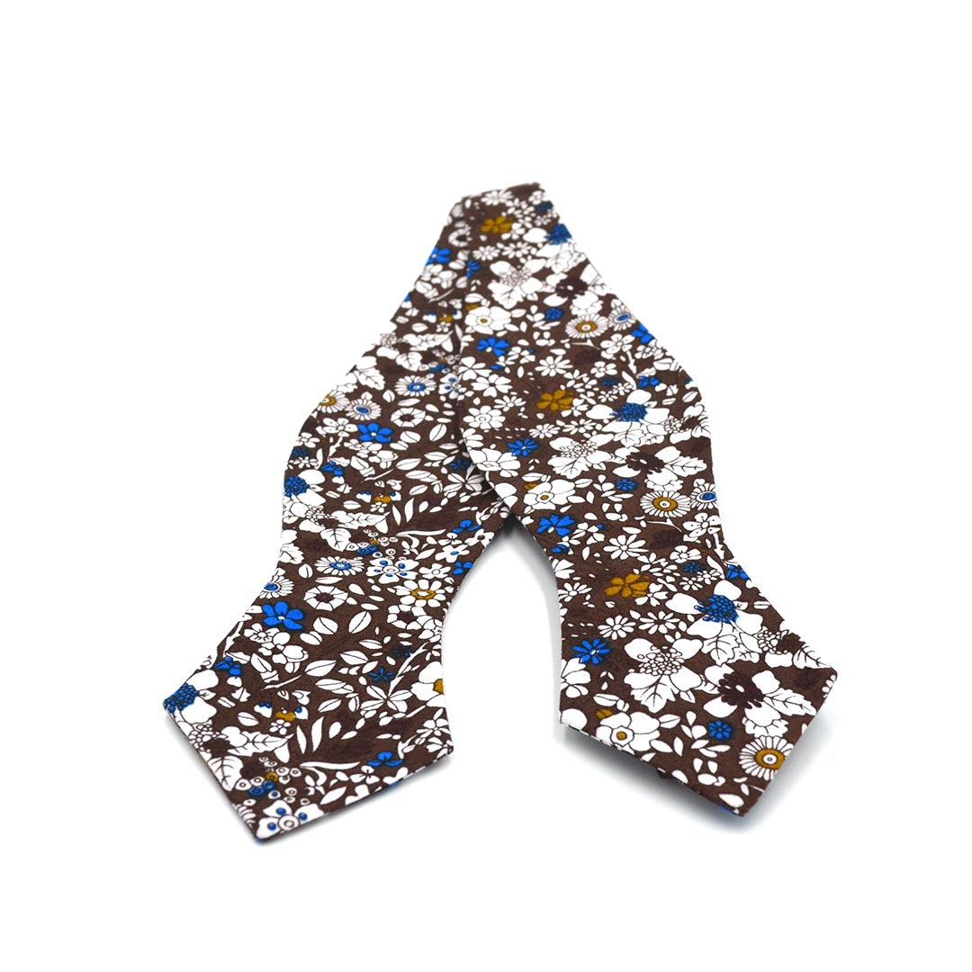 Floral Pecan Wild Flower Self Tie Bow Tie