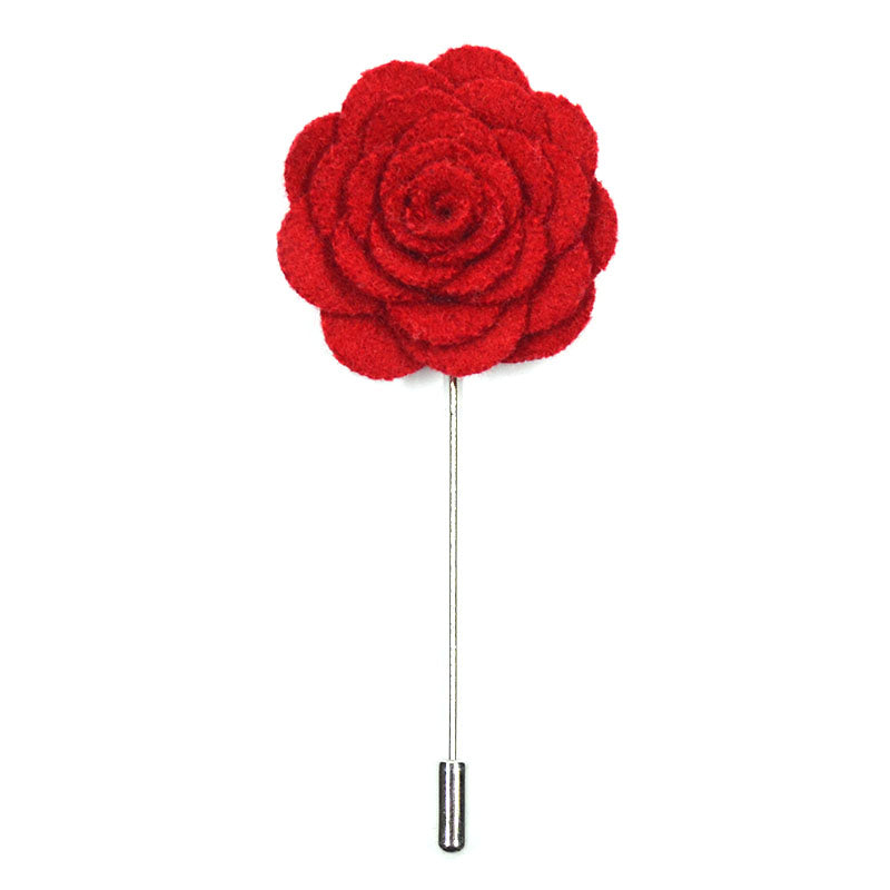 Lapel Pin - Floral Red