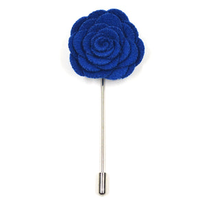 Lapel Pin - Floral Ocean Blue