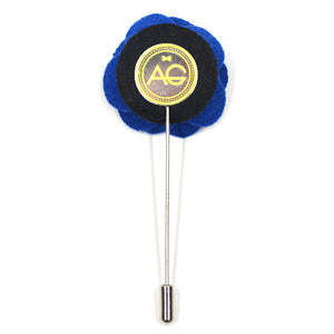 Lapel Pin - Floral Ocean Blue
