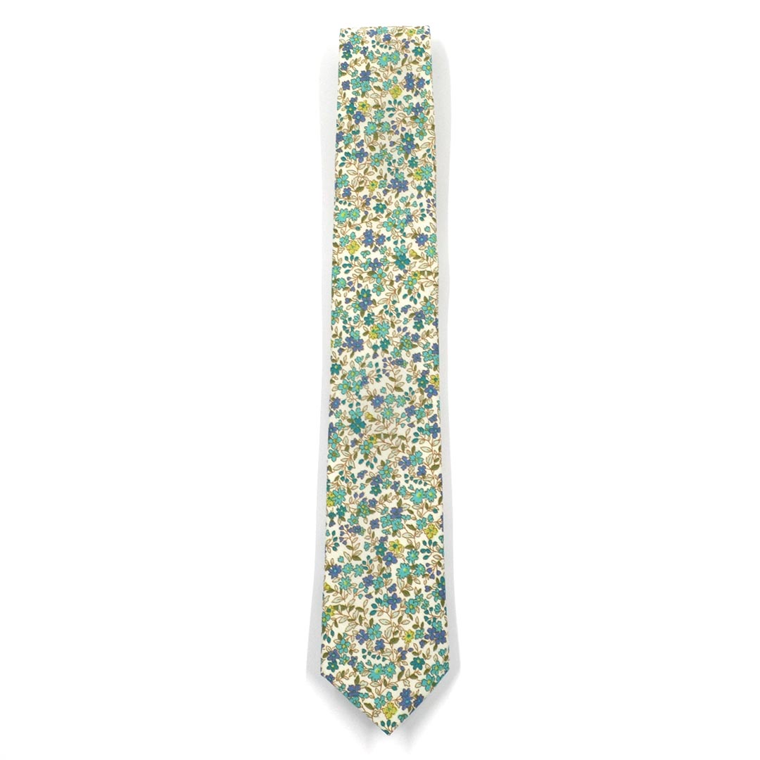Floral Aqua Sea Blossoms Tie