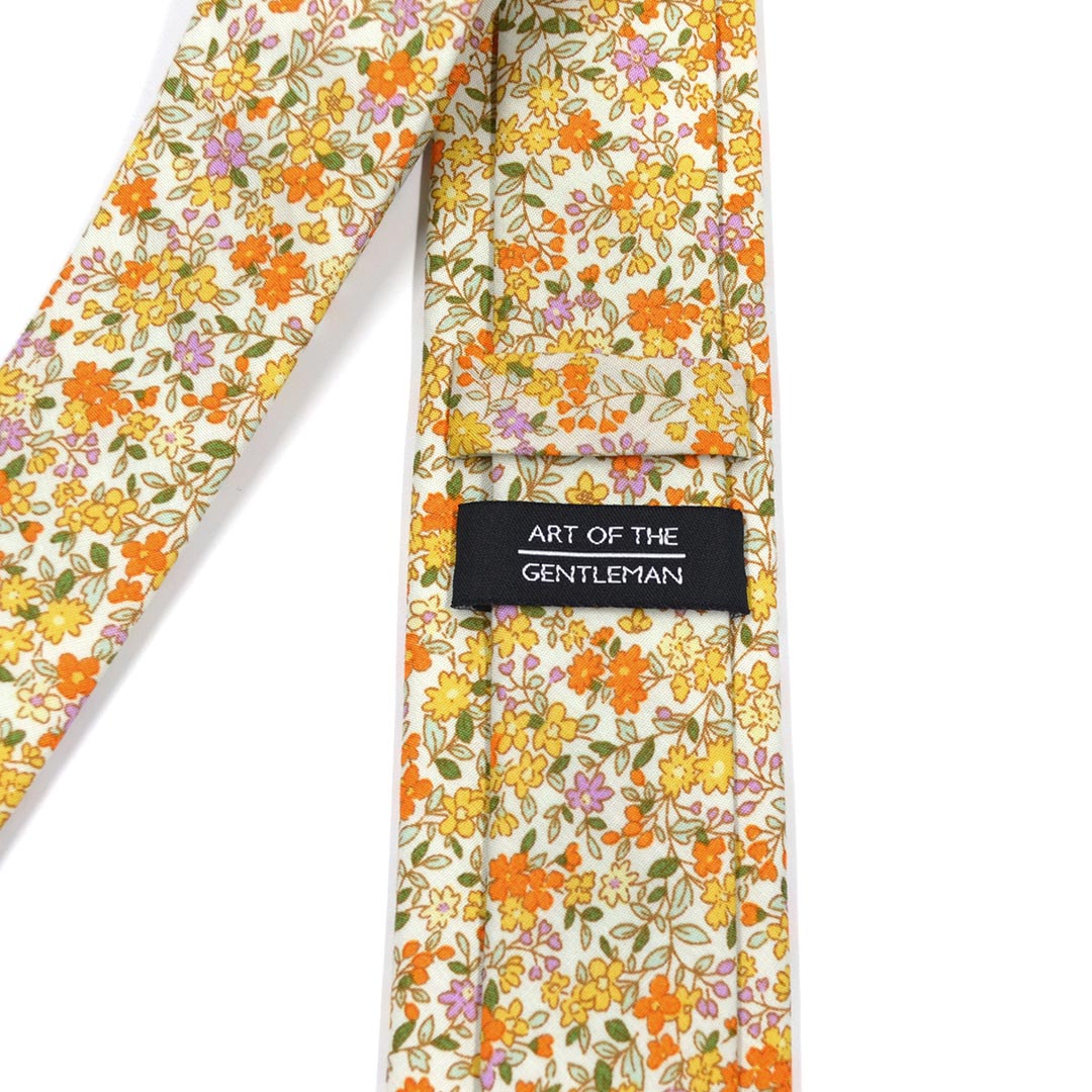 Floral Yellow Field Blossoms Tie
