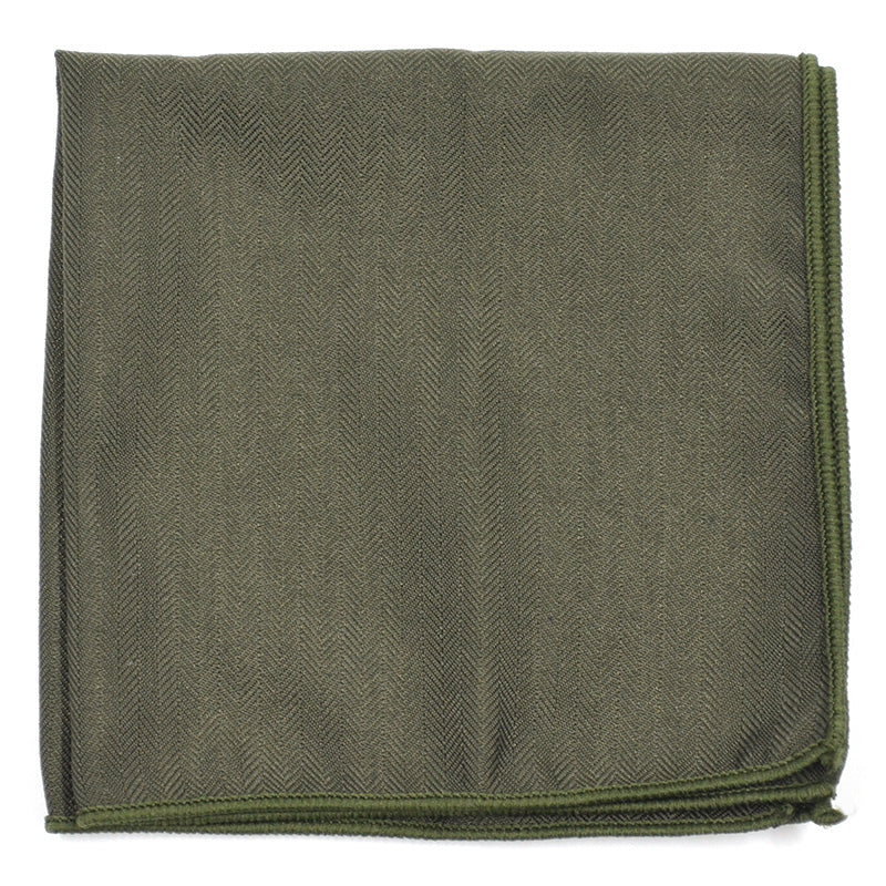 Solid Olive Pocket Square