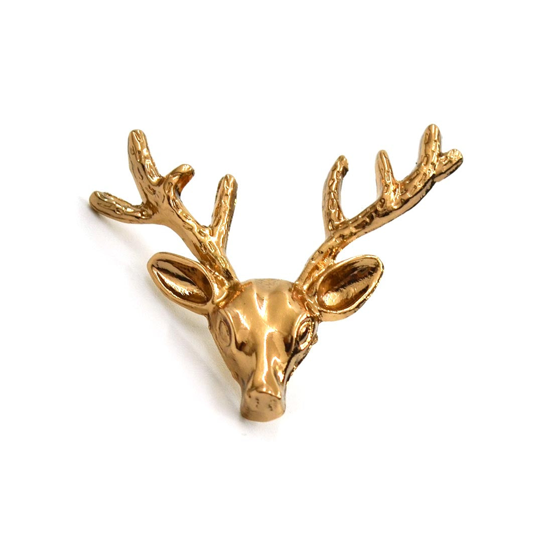 Gold Deer Stemless Lapel Pin