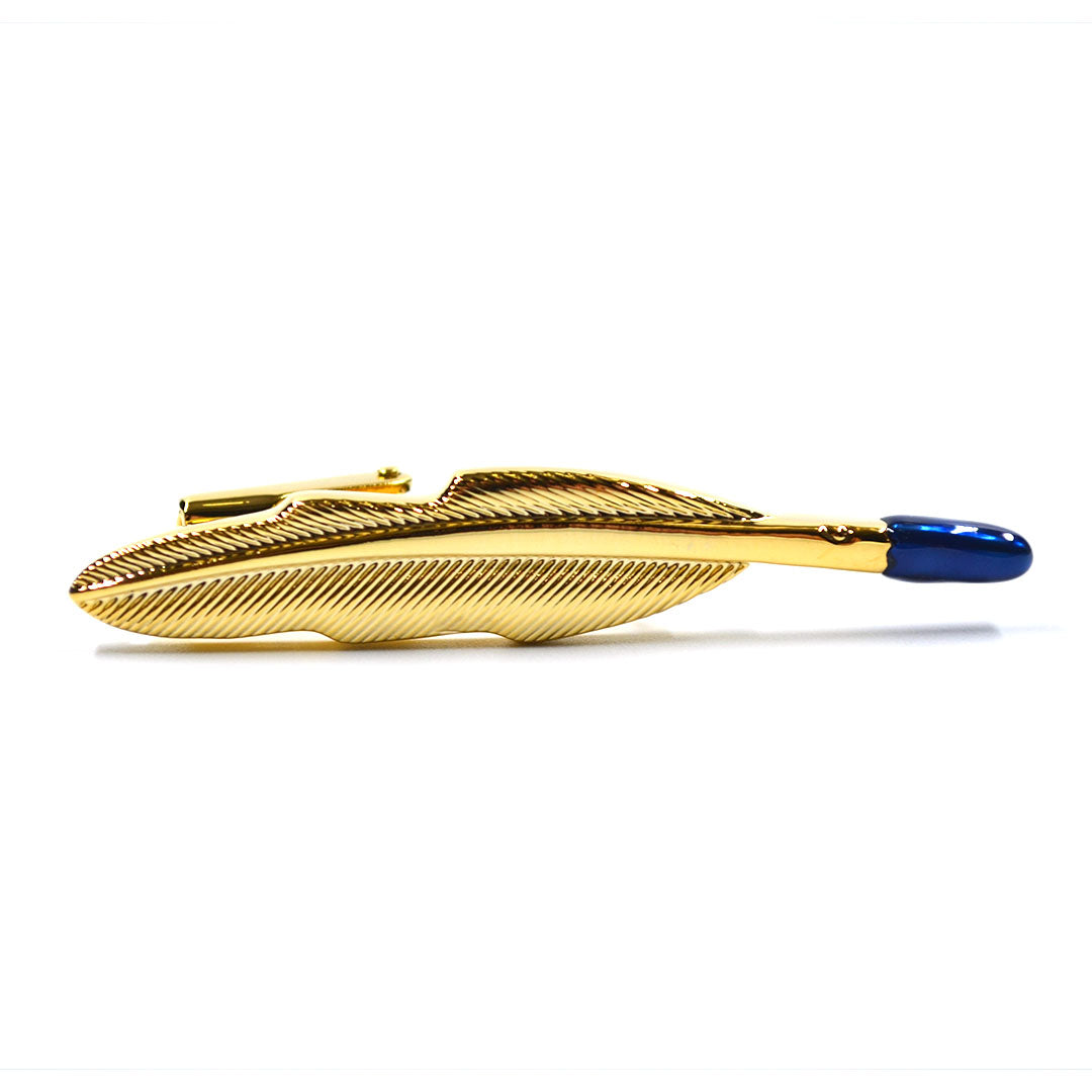 Dipped Feather Gold Tie Bar