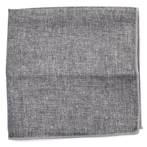 Herringbone Stitch Grey Pocket Square