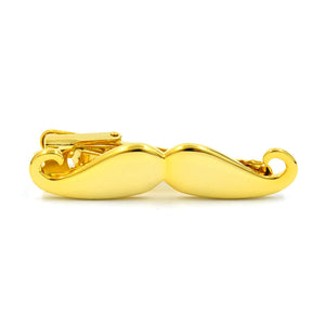 Handlebar Mustache Gold Tie Bar