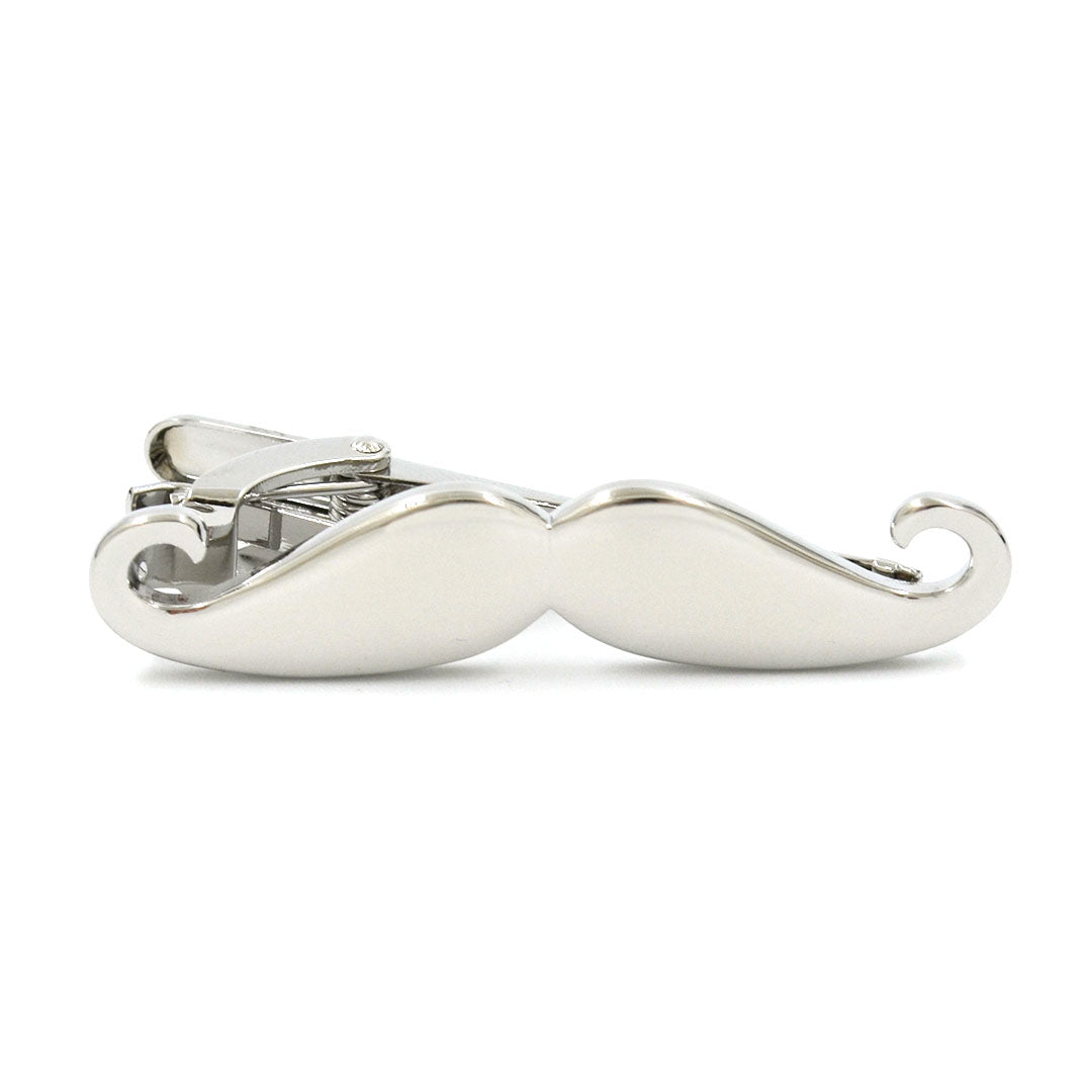 Handlebar Mustache Silver Tie Bar