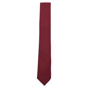 Solid Herringbone Burgundy Tie