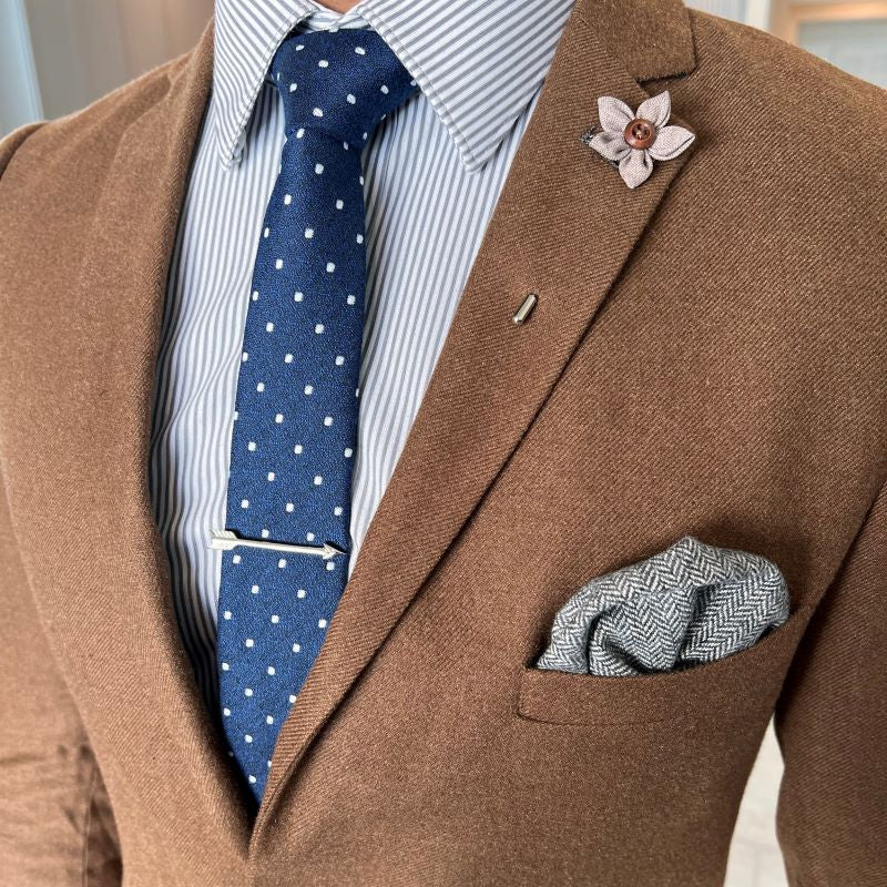 Polka Dot Ocean Blue Tie Set