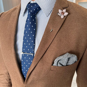 Polka Dot Ocean Blue Tie Set