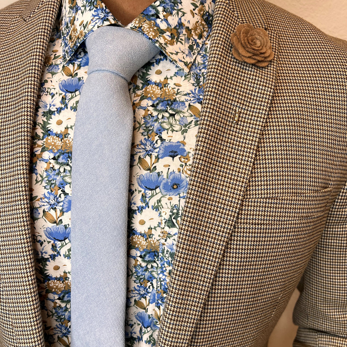 Microsuede Dusty Blue Tie