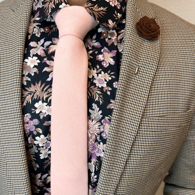 Microsuede Blush Pink Tie Skinny