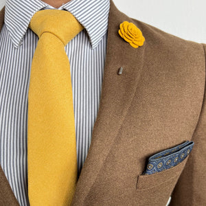 Lapel Pin - Floral Camel
