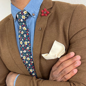 Wild Flower Bright Red Lapel Pin