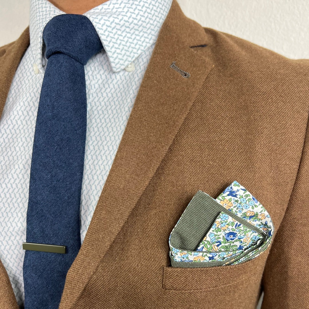 Microsuede Navy Tie Set