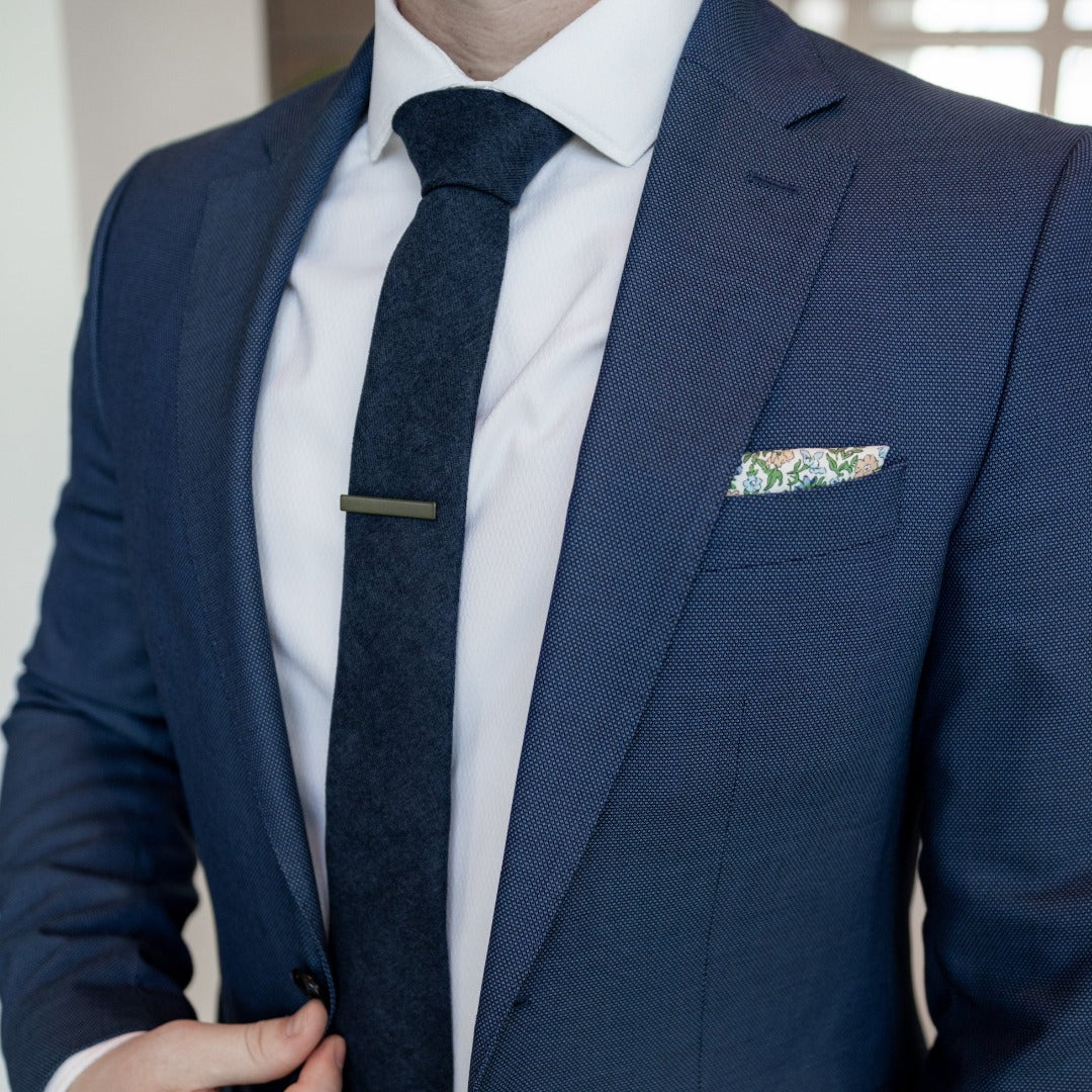 Microsuede Navy Tie Set