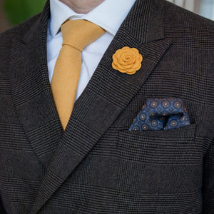 Lapel Pin - Floral Camel