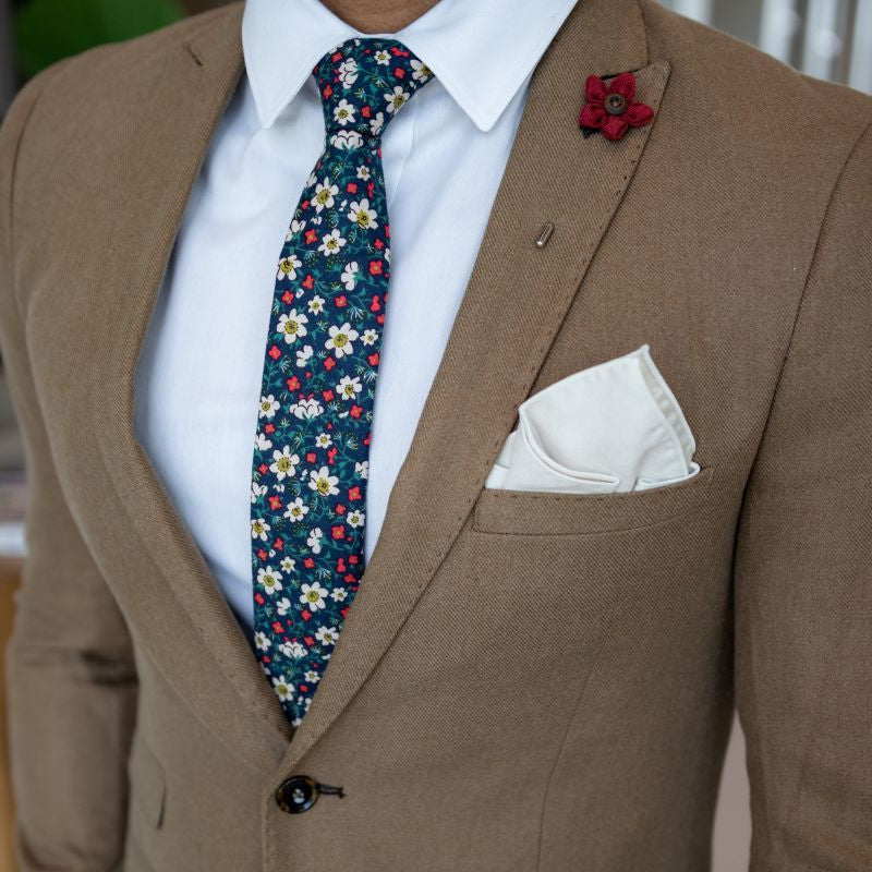 Floral Oxford Blooms Tie